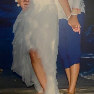 Tulle high low skirt white used only once size US6